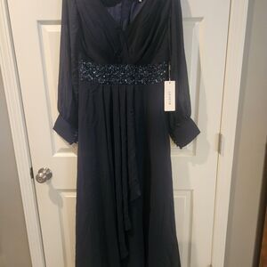 Elegant Navy Long Sleeve Dress by [Brand]